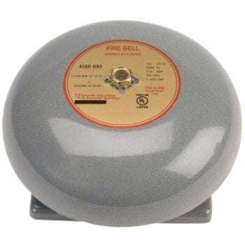 439D-10AW KIDDE COMMERCIAL Fire Alarm Bell 10" (250mm) Vibrating Diode 24VDC Gray