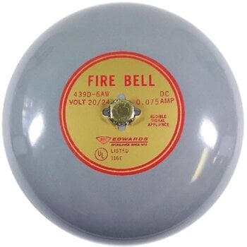 439D-6AW KIDDE COMMERCIAL Fire Alarm Bell 6" (150mm) Vibrating Diode 24VDC Gray