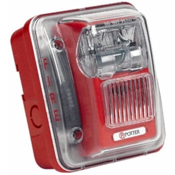HS-24WR-WP POTTER HORN/STROBE RED WEATHER PROOF