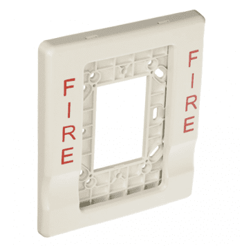 EG1T-FIRE KIDDE COMMERCIAL Trim Plate for Wall Mt Horn/Strobes 1-Gang to 4"" Box Marked ""Fire"" White