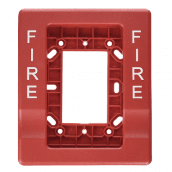 EG1RT-FIRE KIDDE COMMERCIAL Trim Plate for Wall Mt Horn/Strobes 1-Gang to 4"" Box Marked ""Fire"" Red
