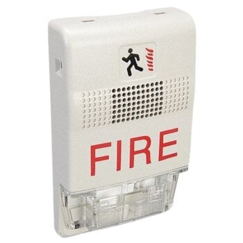 EG1F-CVM KIDDE Chime/Strobe Wall Mt 15-95 CD Marked ""Fire"" 24VDC White