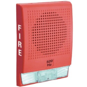 G4LFRF-HVM KIDDE COMMERCIAL Genesis Wall-mount Low Frequency Appliance Red Housing Fire Marking Audible/Standard Output Clear Strobe Light