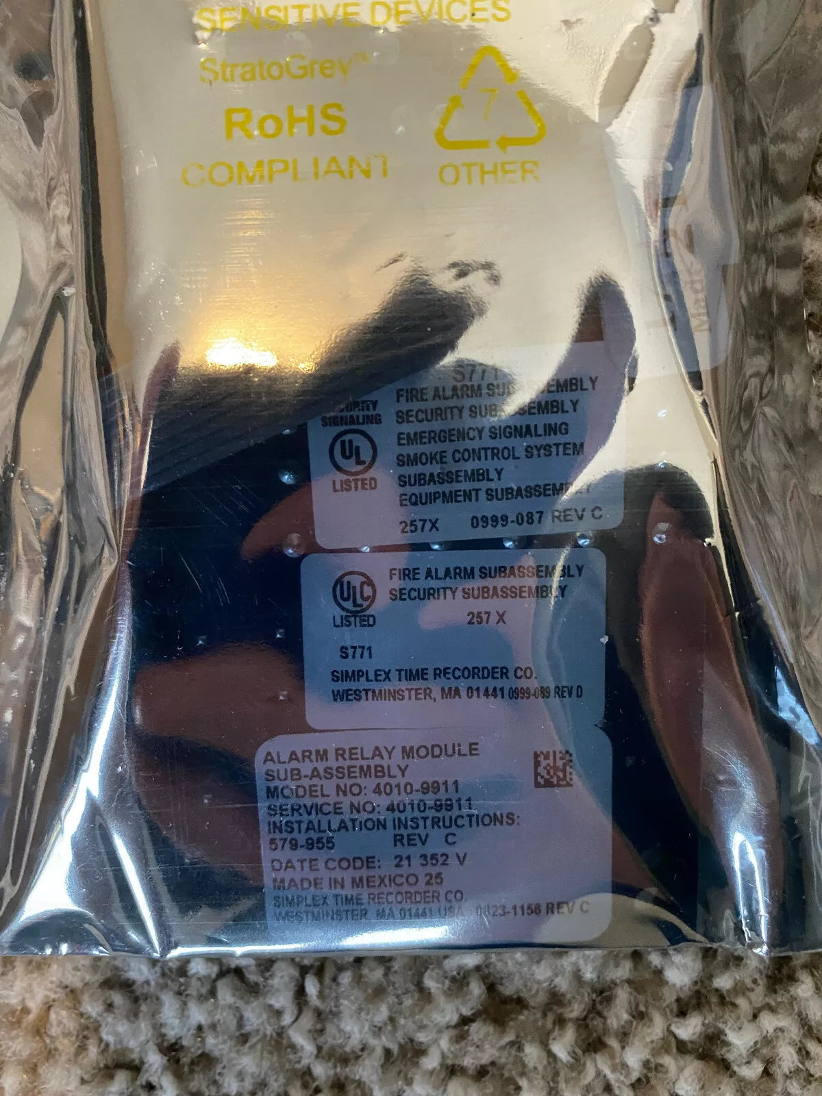 Simplex 4010-9911 Alarm Relay Module — Nova Star Supply
